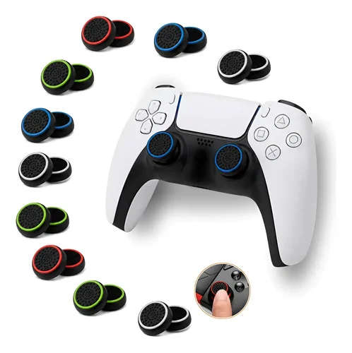 Kit 8 Grips Silicone Protetor Analógico P/ Ps3 Ps4 Ps5 Xbox Diversos Texturizado