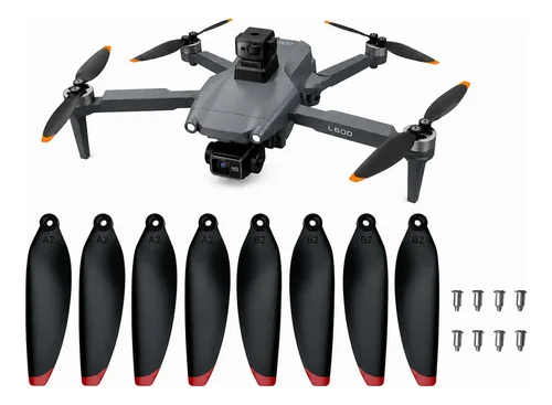 Kit 8 Hélices + Parafusos Para Drone L600 Pro / Max Com Nf Preto