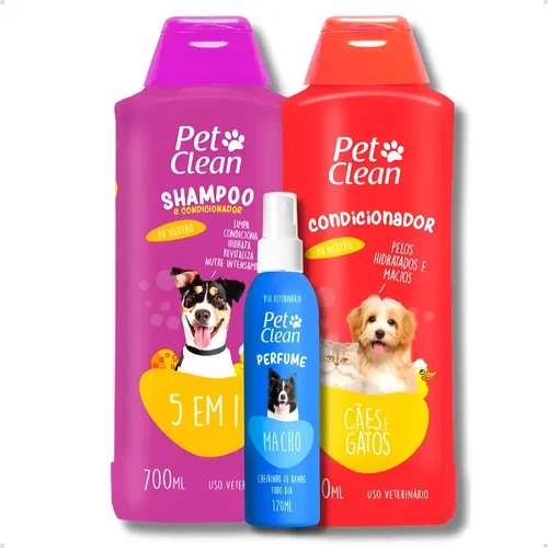 Kit Banho Shampoo 5 Em 1, Creme Condicionador E Perfume Pet