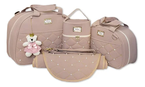 Kit Bolsa Maternidade Bebe Mala Menina Nude (per-rd4p)