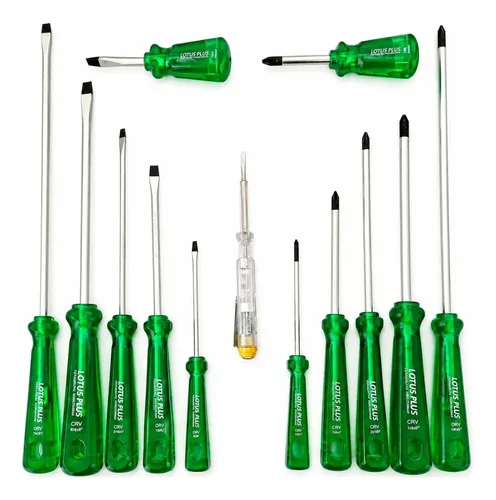 Kit Chave Fenda Philips 12 Peças Imantada Lotus + Brinde