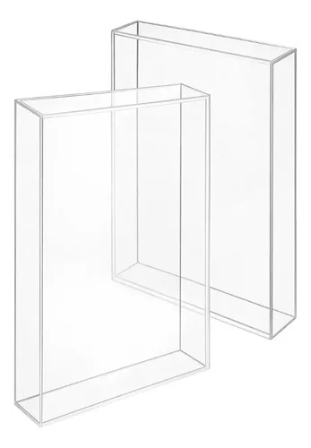 Kit Com 2 Molduras Em Acrílico Luxo 20x15x3 P Mesa Transparente
