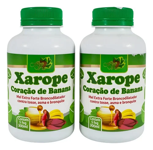 Kit Com 2 Xarope Coração De Banana 420g Imunidade Natural