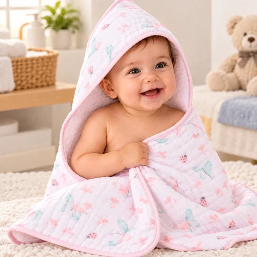 Kit Com 3 Un De Toalha De Banho Fralda Soft Capuz Para Bebê