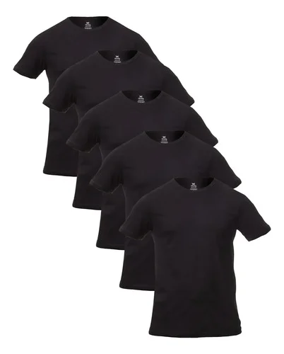 Kit Com 5 Camisetas Masculinas Básicas Slim Hering 4fv31den Preto Liso G