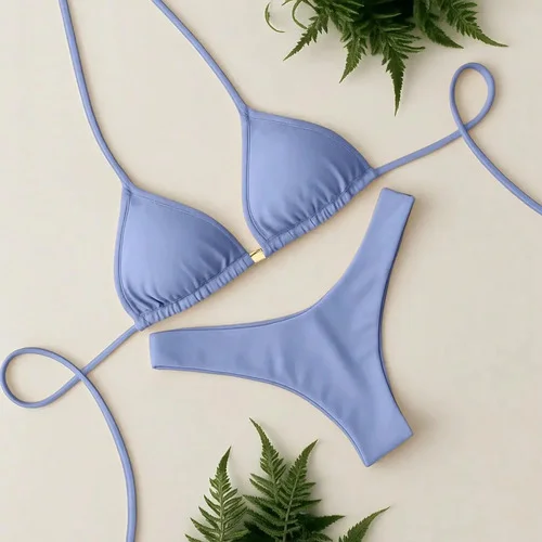 Kit Conjunto Biquíni Colorful Cintura Alta Praia Cortina