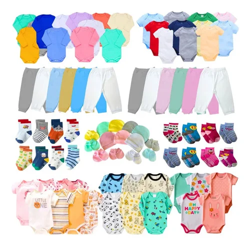 Kit Enxoval 36 Peças Roupinha De Bebê Body Calça Algodão