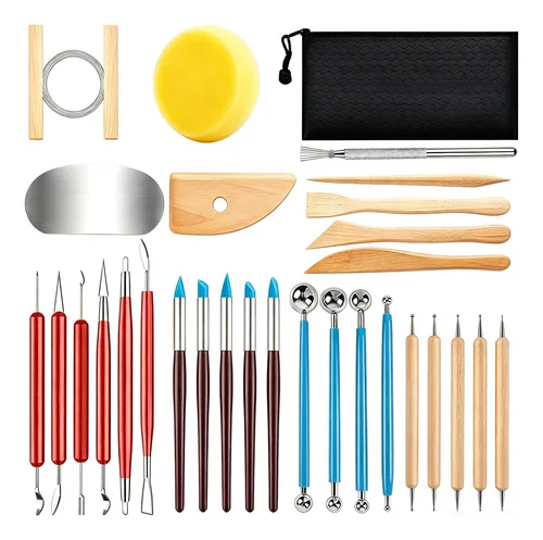 Kit Estecas 30 Ferramentas Massas Para Argila  Modelagem