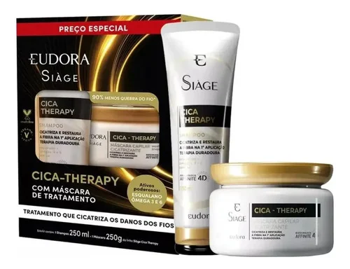 Kit Eudora Siage Cica-Therapy Shampoo 250ml + Máscara 250g