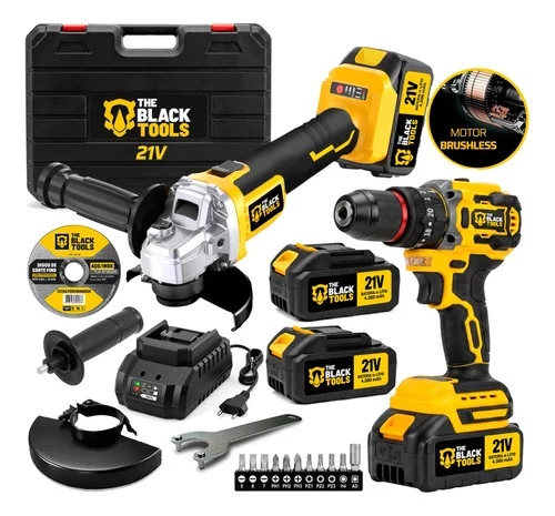 Kit Ferramentas Brushless A Bateria 2 Em 1 The Black Tools
