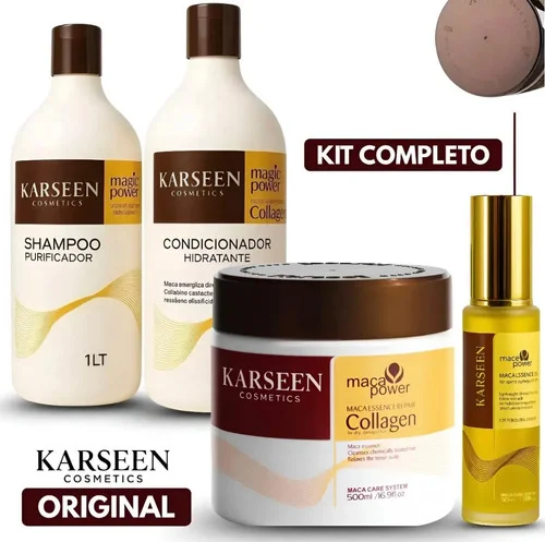 Kit Karseen Collagen Máscara + Shampoo + Condicionador +óleo