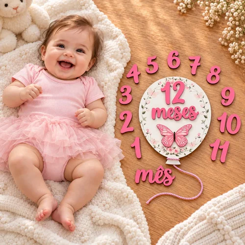 Kit Mesversário Balão  Bebê Menino E Menina
