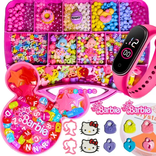 Kit Miçangas Infantil 3600 Pç Para Montar Pulseiras Bolinhas 3 Mm