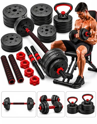 Kit Peso Academia 15kgs Halken Halteres Anilhas Musculação 6 em 1