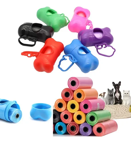 Kit Porta Cata Caca Coco Cachorro E Gato + 8 Refil 120 Sacos