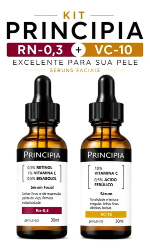 Kit Principia Retinol + Vitamina C Sérum Facial Original