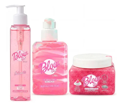 Kit Skincare Banho Morango Sabonete Esfoliante Pele De Seda
