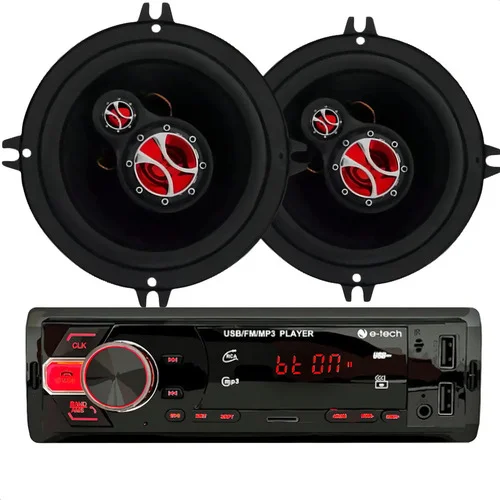 Kit Som Automotivo E-Tech Light, Foxer FZ 6 Polegadas 120 Rms Tnt Full