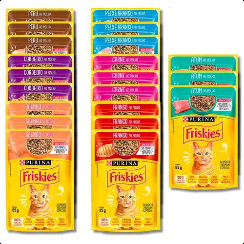 Kit Sortidos Sache Friskies Gatos Adultos - 21 Unidades