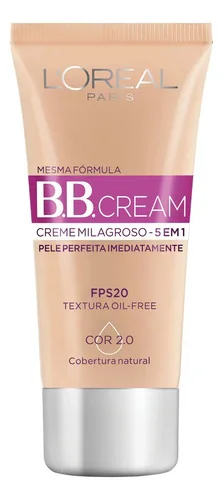 L’Oréal Paris BB Cream Dermo Expertise 5 em 1 FPS 20 Cor Clara — hidrata, uniformiza, ilumina, suaviza imperfeições e controla o brilho, com proteção UV e acabamento natural