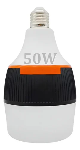 Lâmpada De Emergência 50w Led Recarregável Inteligente Branco 127/220v