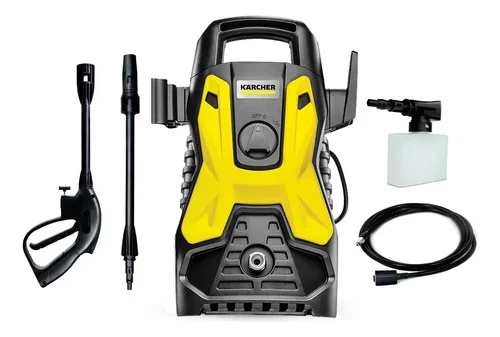 Lavadora De Alta Pressão Kärcher Prática Black 1500 Psi 1400w 300l/h Com Aplicador De Detergente E Lança Regulável
