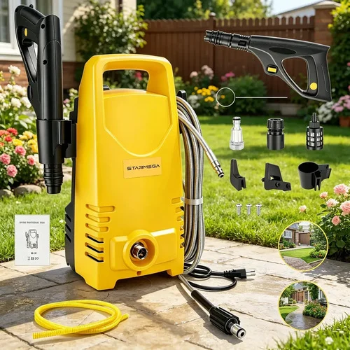 Lavadora de Alta Pressão Starmega XCQ02 para Carros e Pátios com Motor Universal 1500W