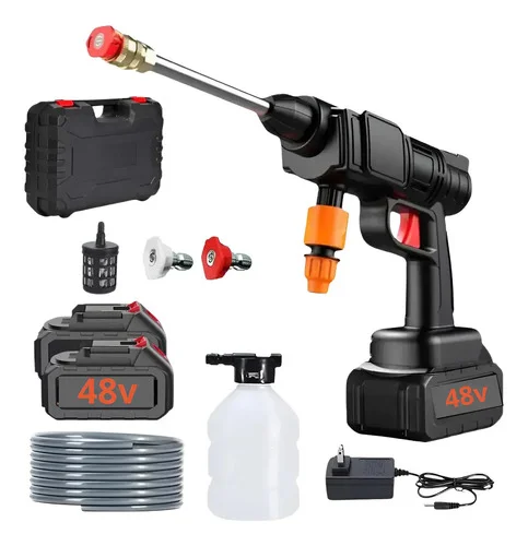 Lavadora Portátil Alta Pressão Pistola 1000W 48V 2 Baterias
