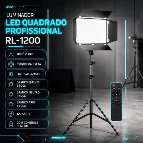 Led Iluminação Para Filmagem Photo Studio Light Com 15cm+2m Ajuste Infinito Da Luz