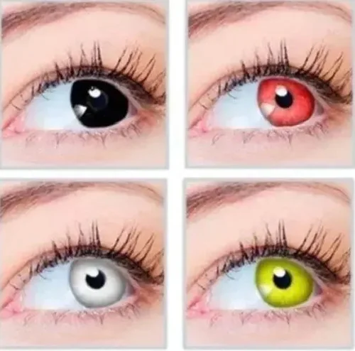 Lente De Contato Colorida Fantasia Cosplay Halloween +estojo