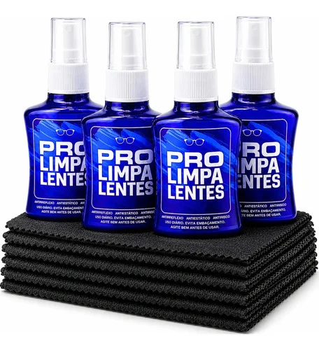 Limpa Lentes Oculos Limpar Flanela Microfibra Kit 4
