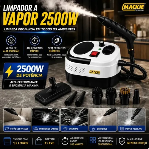 Limpador A Vapor 2500w 110v-portátil Vaporizador Para Case Branco Maquina De Vapor Para Limpeza Pesada Jato De Vapor Para Limpeza De Carros Sofás Pisos Maquina Portátil Marca Mackie Ferramentas
