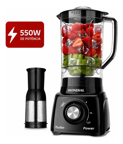 Liquidificador Turbo Power Mondial Preto 550W L-99 FB