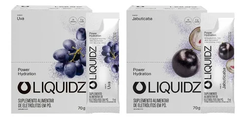 Liquidz® Eletrólitos Zero Açúcar 2 Sabores - 2cx C/14 Sachês