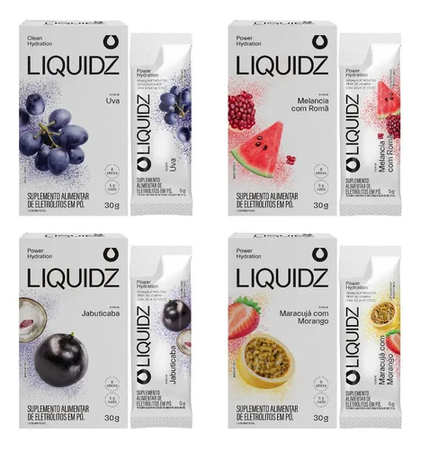 Liquidz® Eletrólitos Zero Açúcar 4 Sabores - 4cx C/6 Sachês