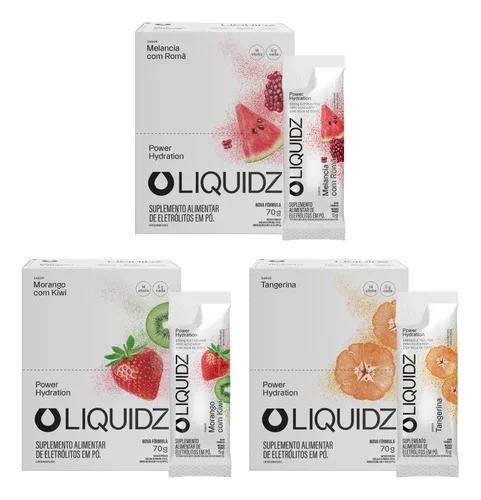 Liquidz® Eletrólitos Zero Açúcares 3 Sabores - Kit 42 Sachês