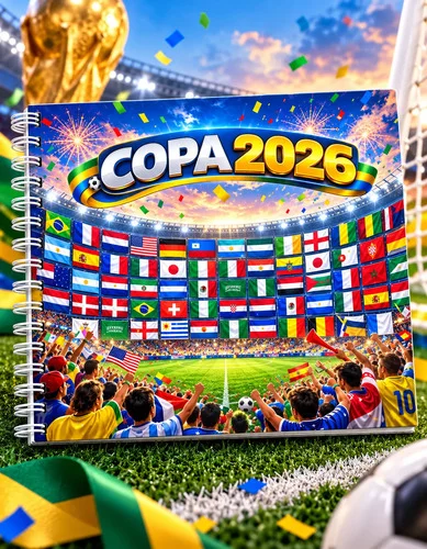 Livro De Colorir Copa Do Mundo 2026 Futebol Capa Dura