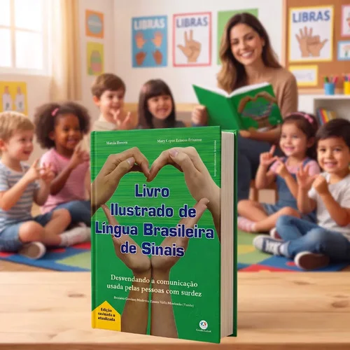 Livro Libras Ilustrado Língua Brasileira de Sinais Capa Dura Comunicação Surdos Ouvintes Professor Intérprete Educação Inclusiva 352 Páginas Vol 1 Edição Revisada Márcia Honora Louis Riel Acustico