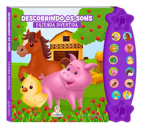Livro Sonoro Infantil Descobrindo Sons Animais Da Fazenda Fazenda Divertida