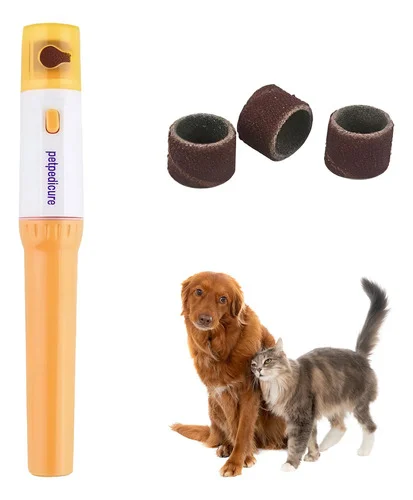 Lixa Elétrica Unha Pet Cães Gatos Cortador Seguro +3 Lixas Laranja-claro Todos