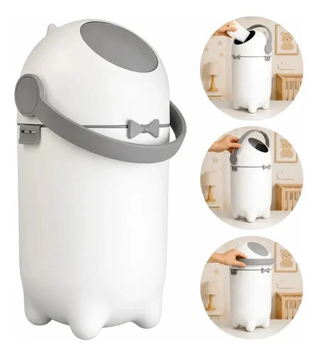 Lixeira Para Fraldas Rister Baby 10l Anti-odor Com Tampa Branco