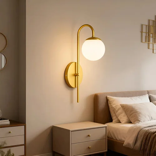Luminária Arandela Parede Jabuticaba Globo 12 Dourado Fosco 127/220v Dourado