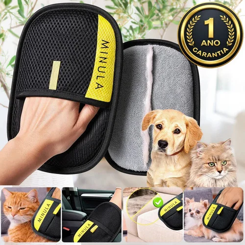 Luva Tirar Pelo Roupa Sofá Mágica Luva Reutilizável Removedor De Pelos Escova Pet