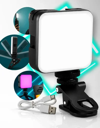 Luz de Preenchimento Rgb Ring Light Led Profissional Fotográfica Luz Branco Quente/frio Para Celular Com Estabilizador Gravar Celular Notebook Gamer 3000k 6500k