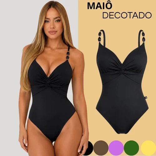 Maiô Feminino Praia Suplex Poliamida Premium Body Comfortáve Preto Liso G(42)