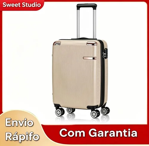 Mala de Bordo Rígida Sweet Studio Dourada com Rodas 360, para Viagem Dourado 2080