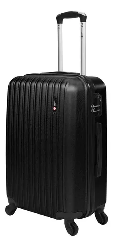 Mala de viagem 23kg Média ABS Rodas 360° Removíveis Londres Swiss Move Preto
