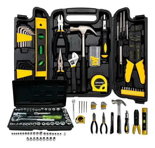 Maleta Estojo Kit Jogo 169 Ferramentas Caixa Completa Devilprex Preto