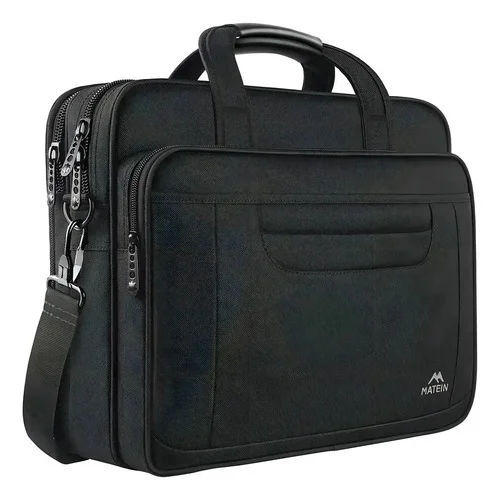 Maleta Para Notebook 15,6 Masculina Executiva Impermeável Acolchoada, Pasta Para Notebook Com Compartimentos, Bolsa Notebook Portátil Com Alça Transversal, Uso Como Bandoleira, Matein Preta