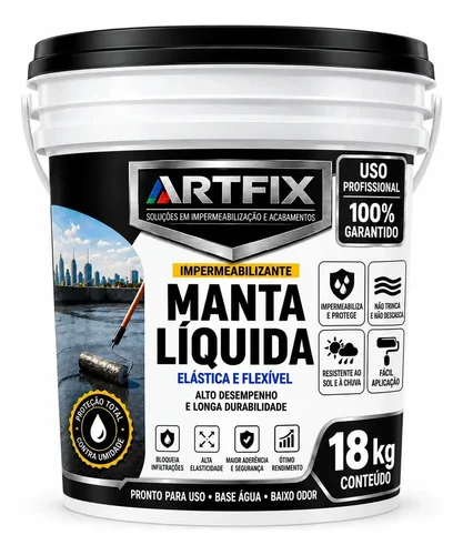 Manta Liquida Emborrachada 18kg Impermebilizante Premium